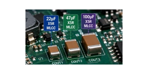 Augstas kapacitātes MLCC: 22µF, 47µF un 100µF kondensatori DC-DC convertera izejas filtrēšanai